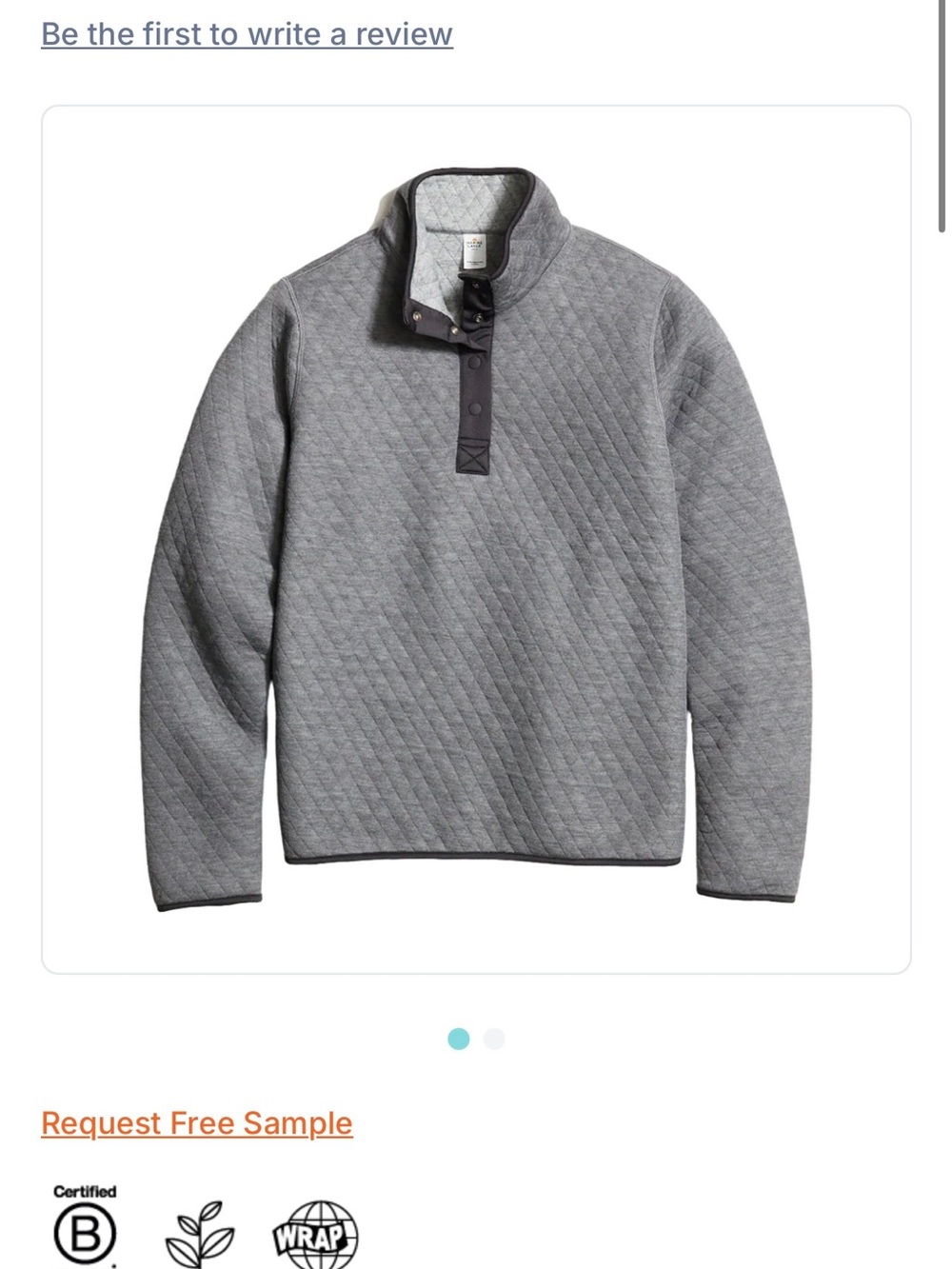 Marine Layer Quilted Snap-Front Pullover - Gray